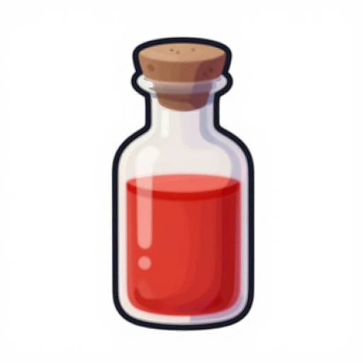 Fantasy Red Potion Vial Illustration