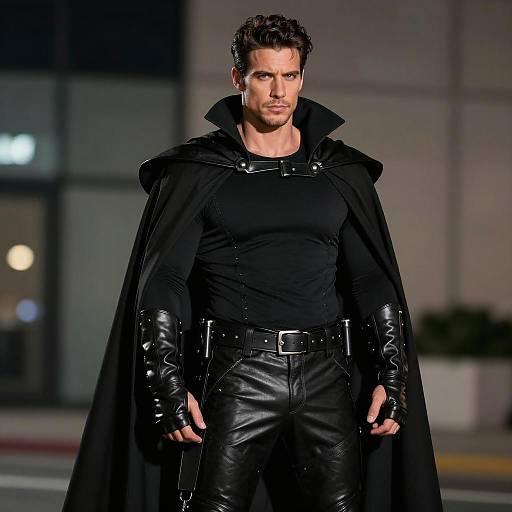 Man in Deacon Frost Costume with Black Cape