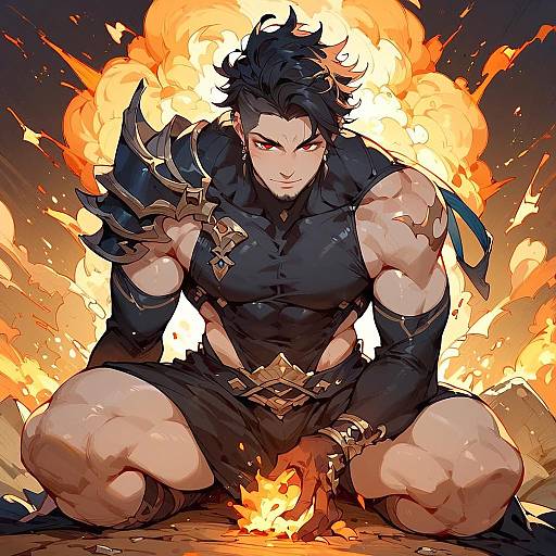 Dark Fantasy Man by Fire Explosion