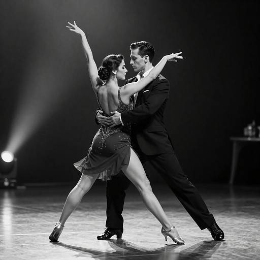 Black and White Ballroom Dance Couple