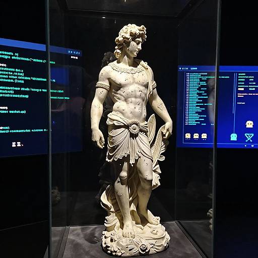 Orpheus Statue with Occult Tech Display