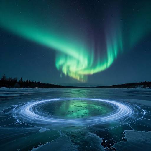 Arctic Midnight Aurora Landscape
