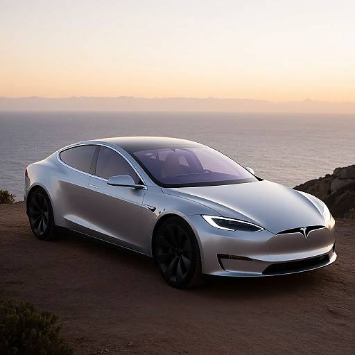 Tesla Model S Concept at Sunset