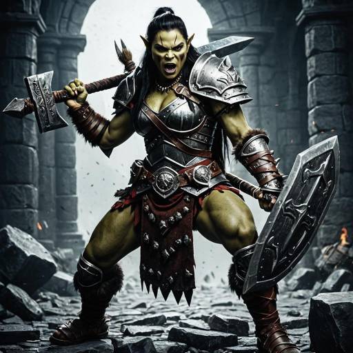 Half-Orc Barbarian in Metal Armor