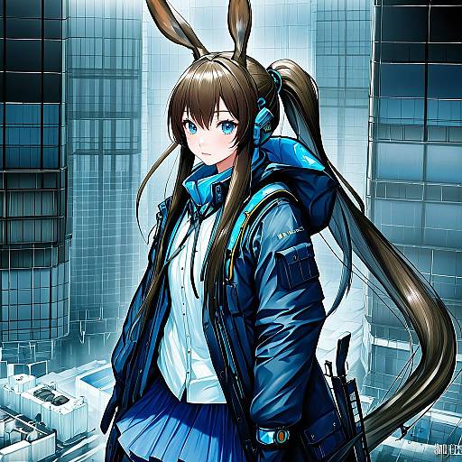 Illustration of Amiya (guard) (arknights), arknights in the style of Hiroki ree