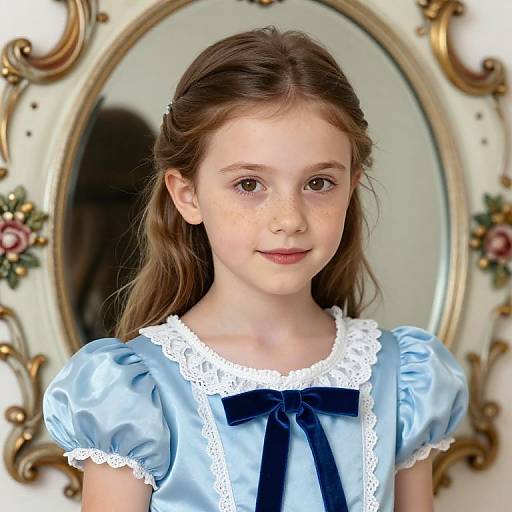 Petite Girl in Classic Princess Dress