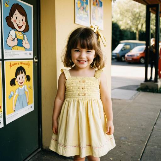Smiling Toddler Girl in Yellow Dress Outdoors