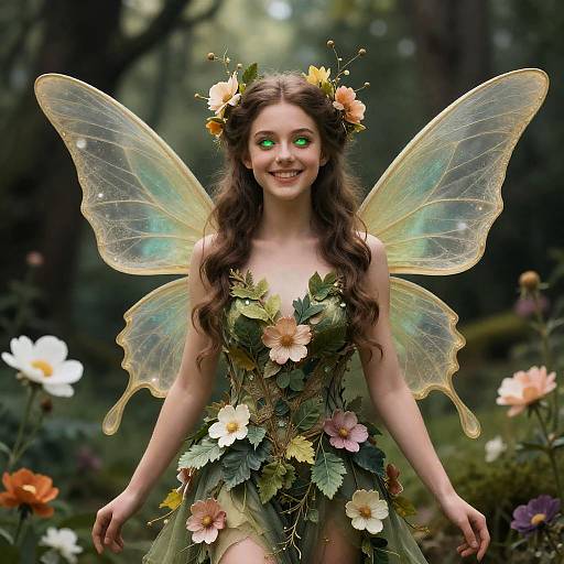 Mystical Forest Nymph with Floral Dress