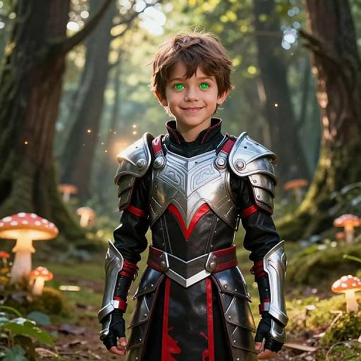 Mischievous Boy in Mystical Armor