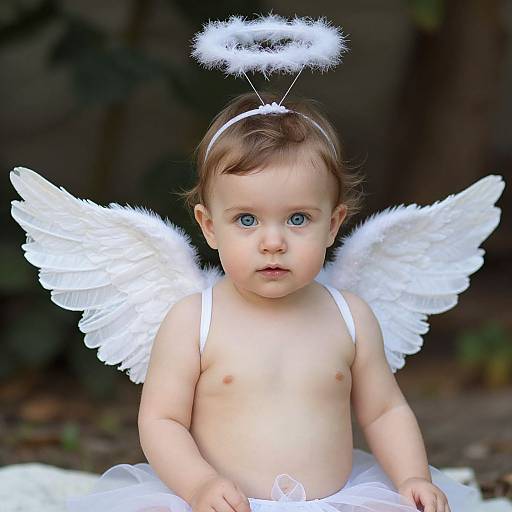 Realistic Infant Angel Halloween Portrait