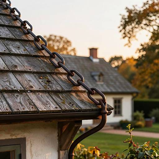 Rustic Mansard Roof with Weathered Patina