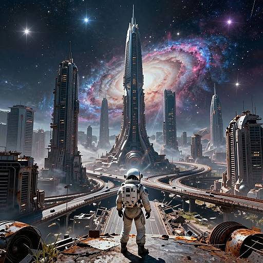 Epic Post-Apocalyptic Sci-Fi Cityscape