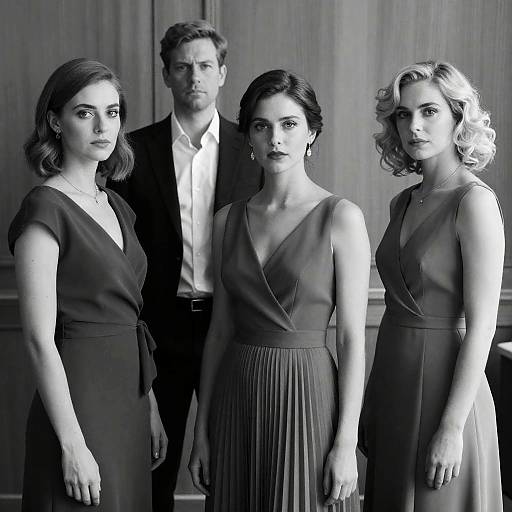 Black and White Formal Group Portrait