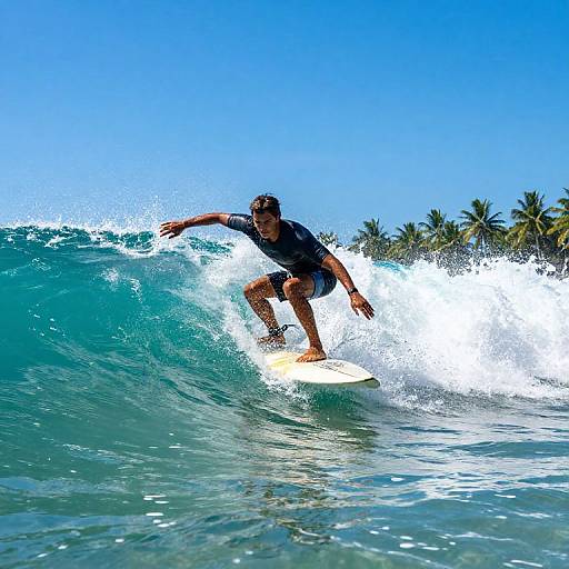 Dynamic Surfing Tricks on Turquoise Waves