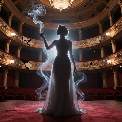 3D Ghostly Opera Singer Silhouette
