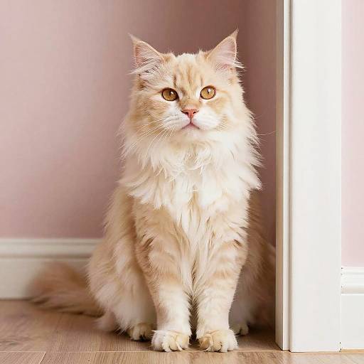 Elegant Long-Haired Cream Cat Portrait