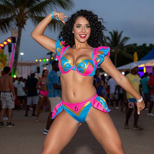 Vibrant Tropical Dance Costume