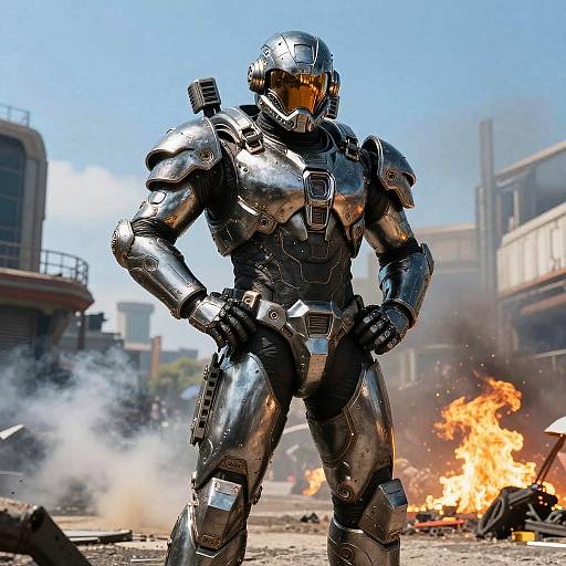 Epic Sci-Fi Action Hero in Neonpunk