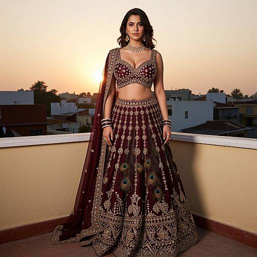 Elegant Evening Wedding Lehenga Portrait