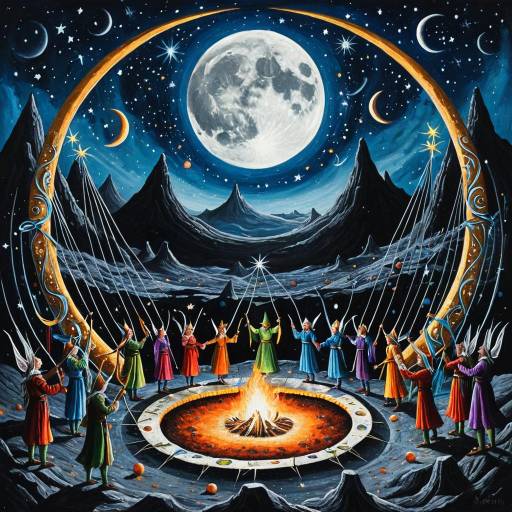 Elves Celebrating Lunar Eclipse Ceremony