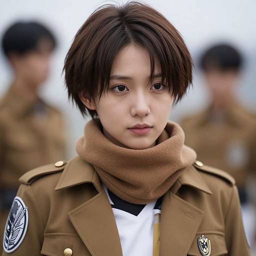 Realistic Attack Titan Mikasa Portrait