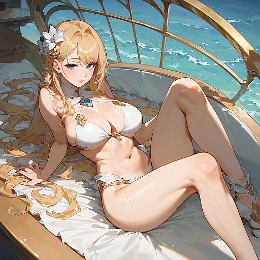 Elegant Bikini Shot on a Luxury Yacht