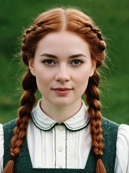Young Woman in Anne of Green Gables Costume