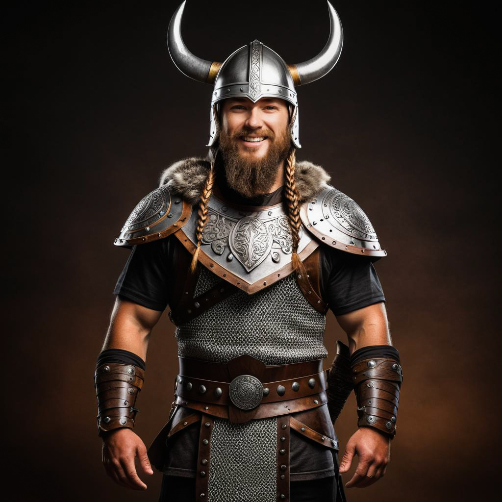 Viking Leader in Chainmail Portrait