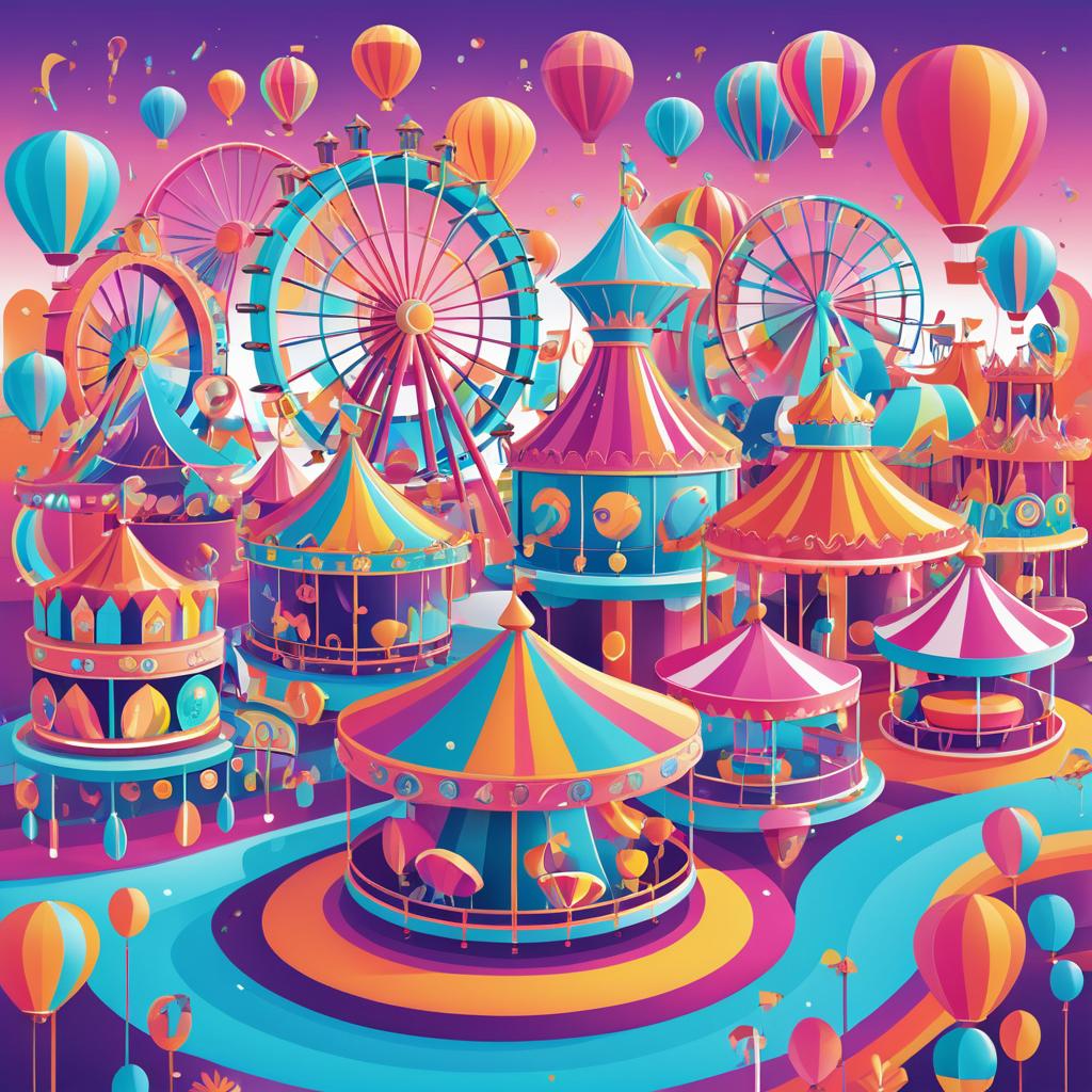 Vibrant Carnival Cartoon Illustration