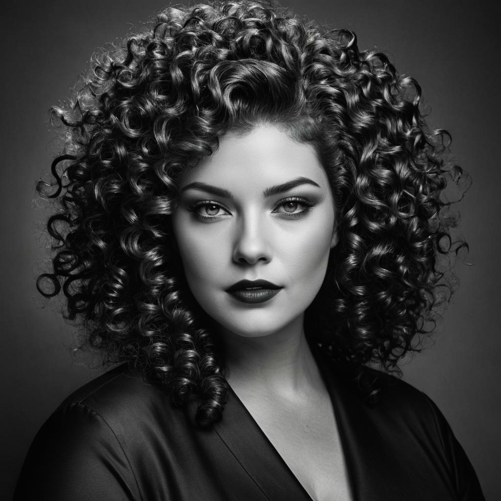 Radiant Stylist Portrait with Wild Curls