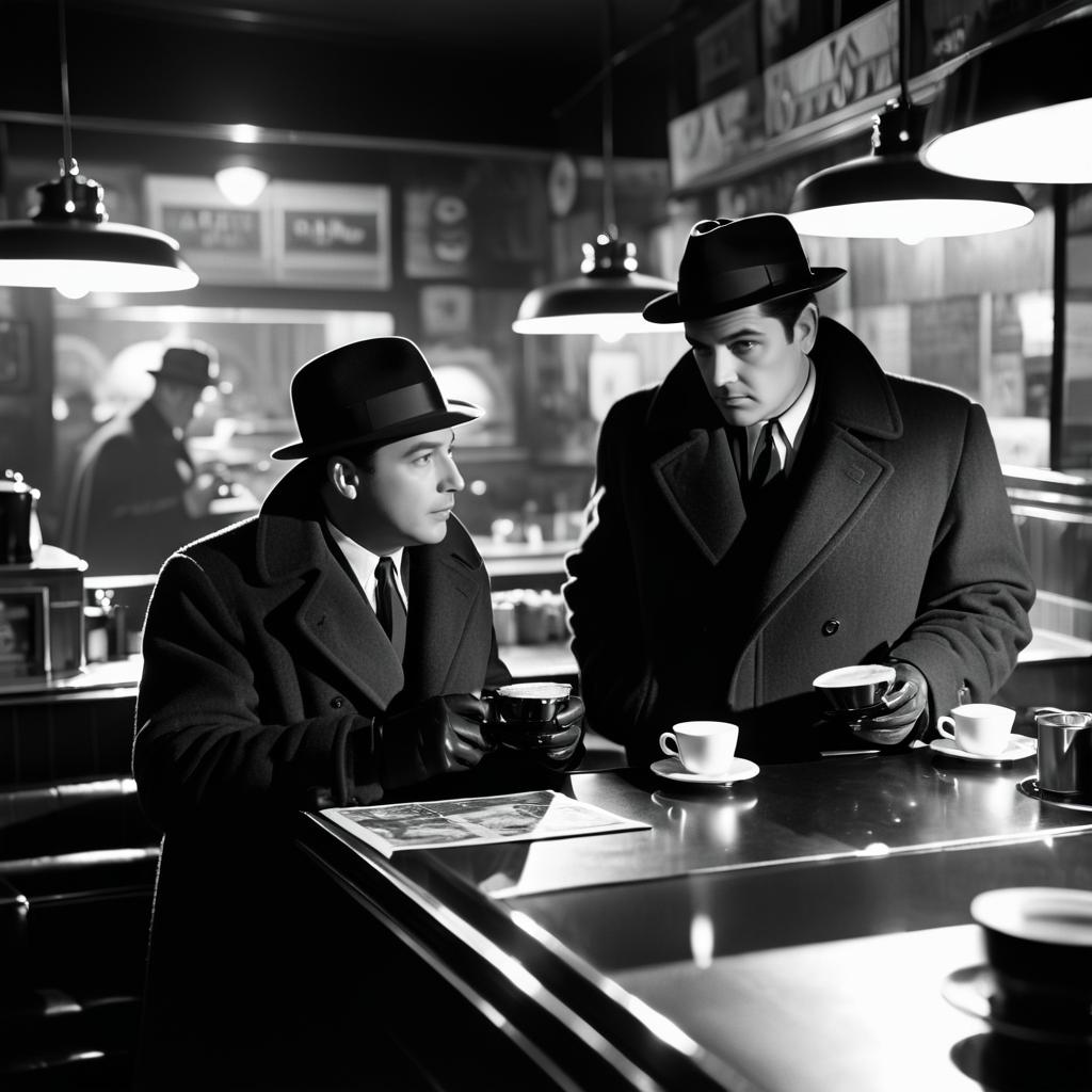 Classic Film Noir Diner Scene