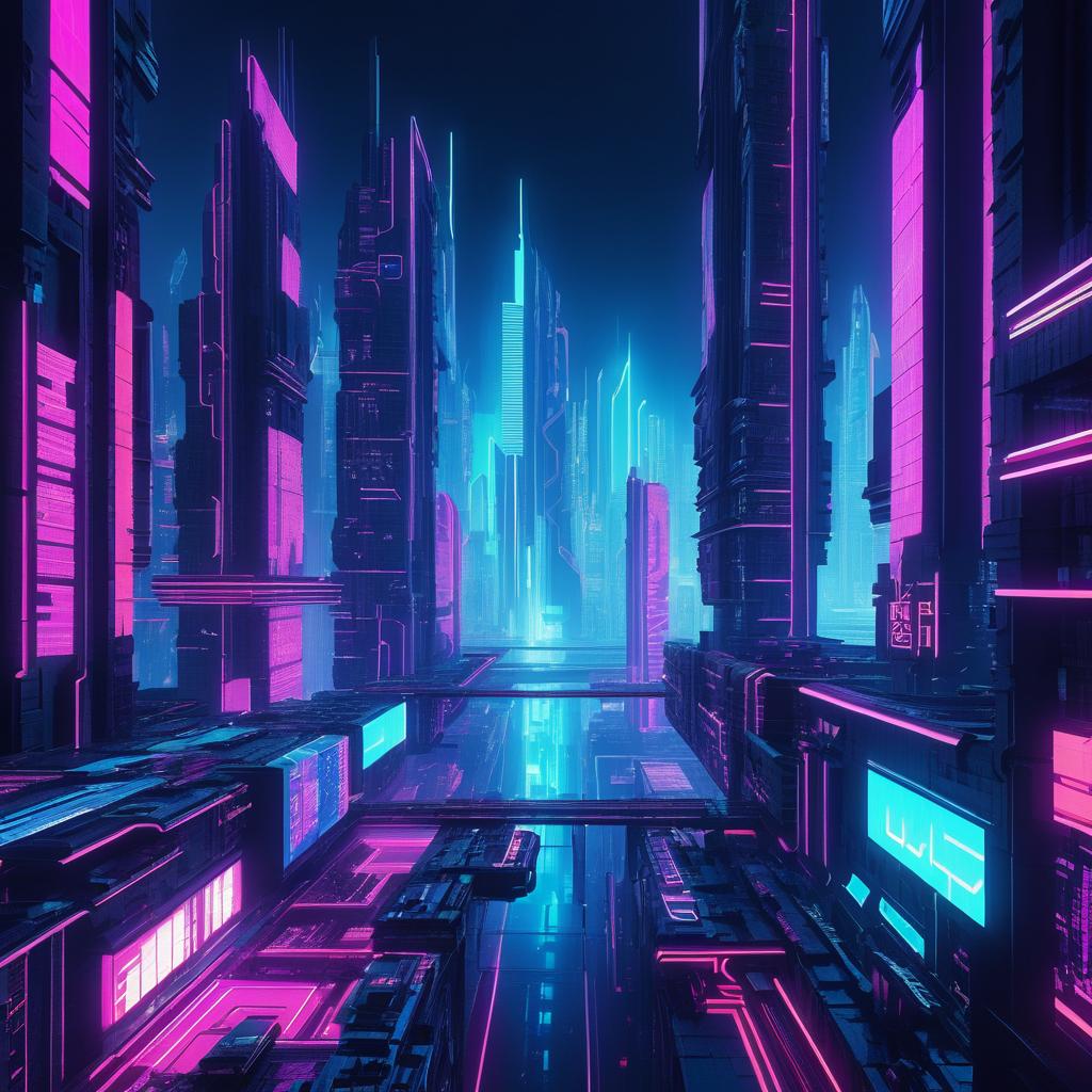 Neon Dystopia: Cyberpunk Cityscape