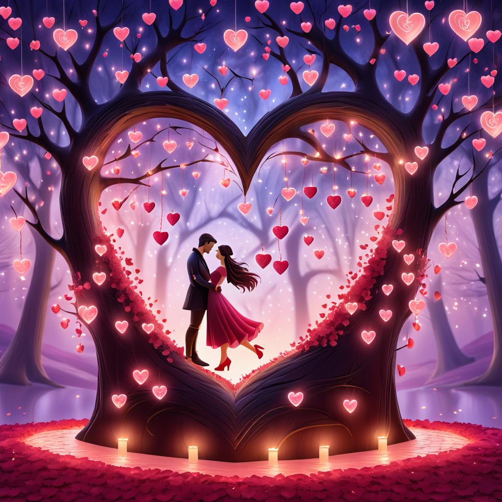 Enchanting Valentine's Day Tree Scene