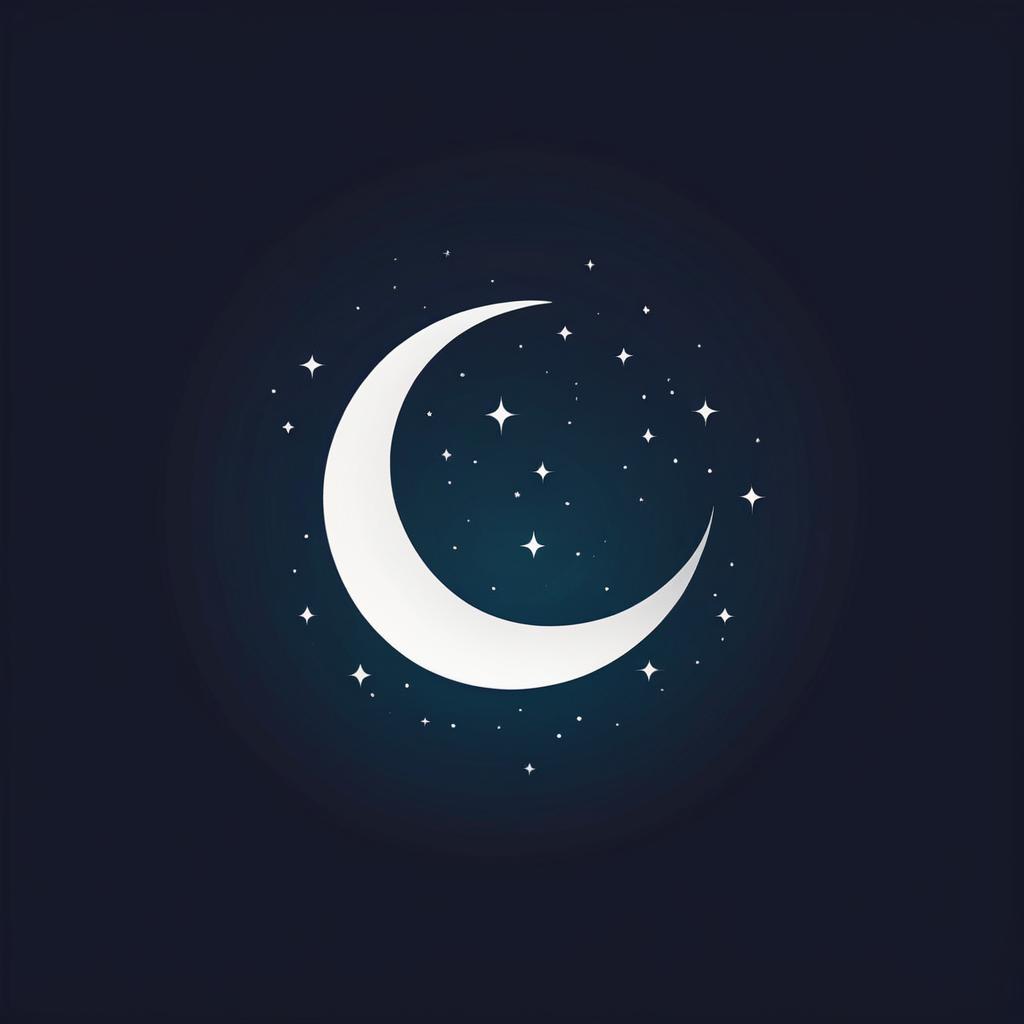 Crescent Moon Minimalist Logo Design