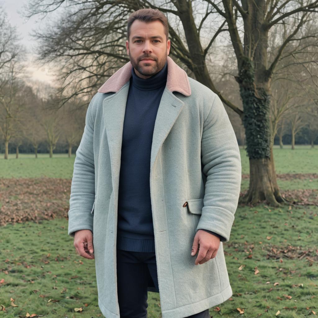 Stylish Beefy Man in Winter Fashion