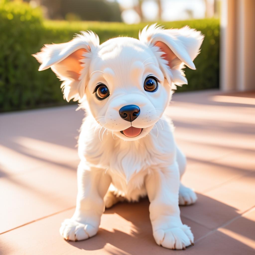 Playful Puppy in Bright Disney Style