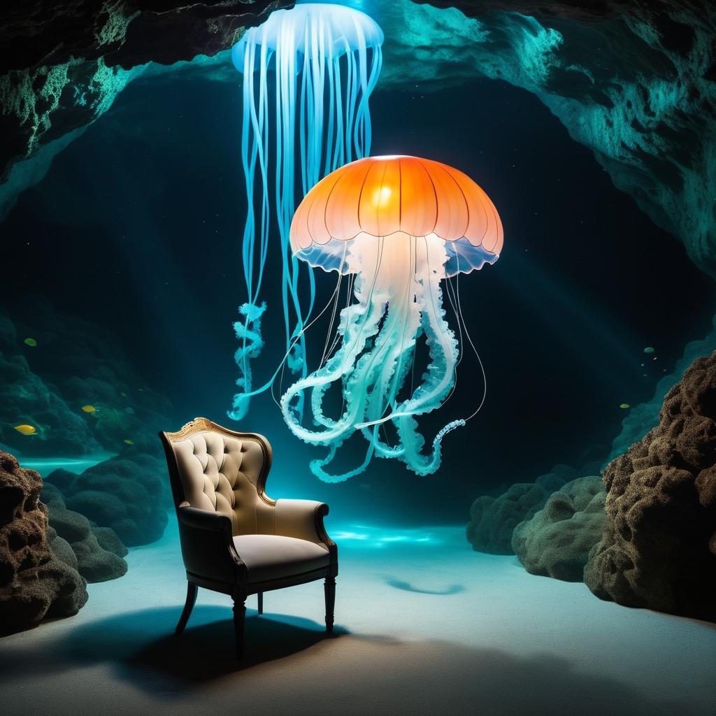 Surreal Jellyfish-Chair Underwater Fusion