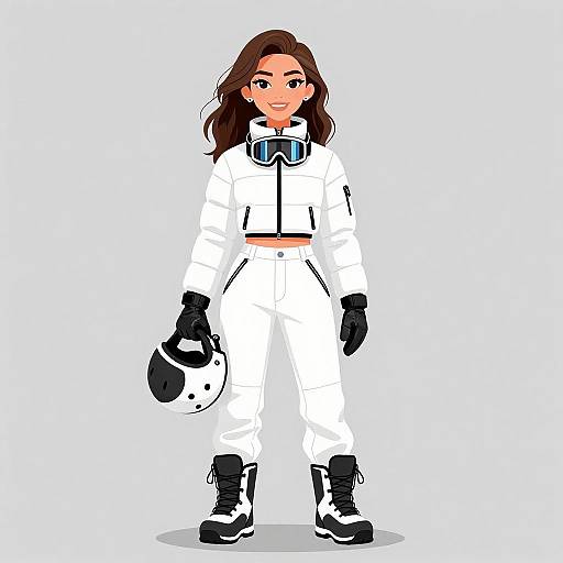 Sporty Chic Woman in Ski Outfit
