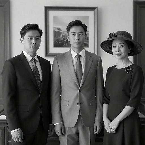 Elegant Black and White Gathering Scene