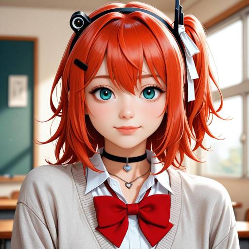 Anime Character with Playful Expression