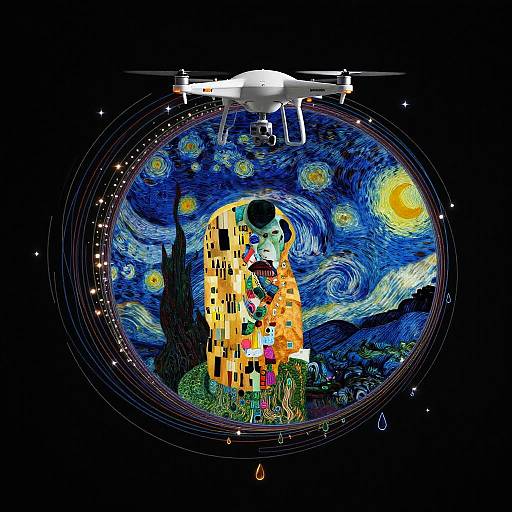 Digital art fusion of Van Gogh's 