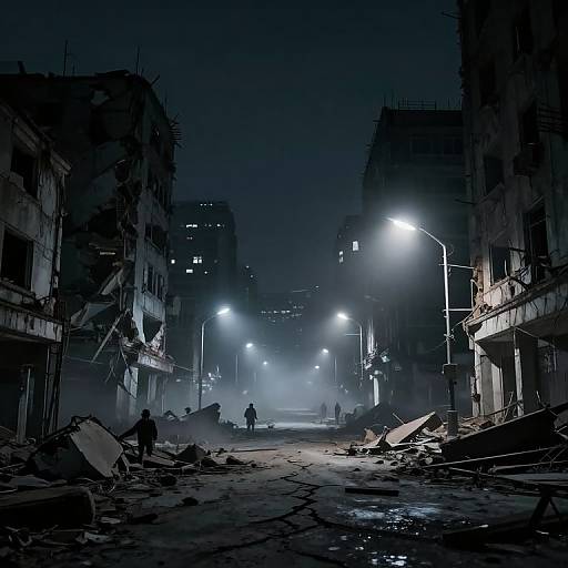 Moody Dystopian Night Cityscape