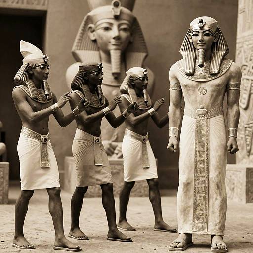 Ancient Egyptian Dance in Sepia Tone