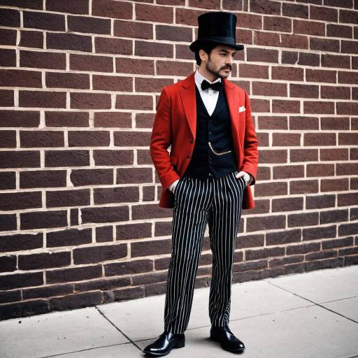Man in Vintage Formal Outfit with Top Hat