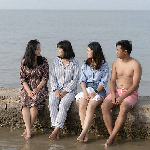 Casual Gathering by the Water's Edge