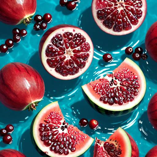 Vibrant Still Life with Pomegranate and Watermelon Vibrant Still Life with Pomegranate and Watermelon