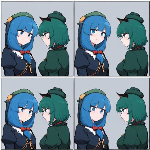 Comic of Girls with Colorful Hairstyles