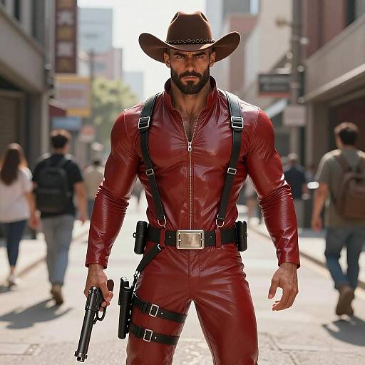 Hyper-Realistic Futuristic Cowboy Hero