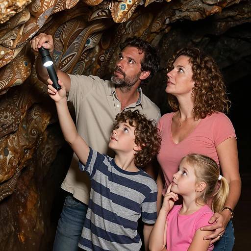 Family Adventure in a Mysterious Cave