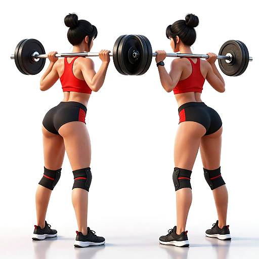 Mirrored Athletic Women Digital Art